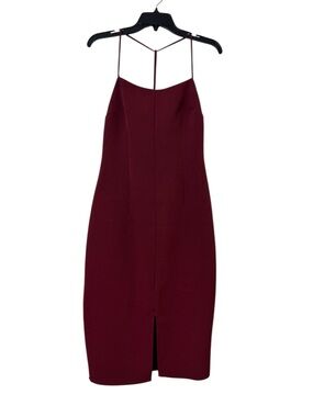 Express Strappy Front Slit Midi Dress Burgundy Size 4